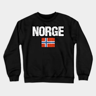 Norge Norway Flag Distressed Crewneck Sweatshirt